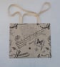 Bag Created from Script Print Cotton Fabric. Fully Lined. - Image 3