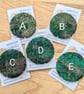 Heather Green Purple Abstract Embellished Recycled Textile 50mm Brooches  - Image 2