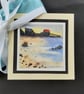 Blank Handpainted  Notelet Greetings Card Of Sun Behind Dunaverty Boat House - Image 5