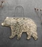 Ceramic Polar Bear (Light grey with Fur) Decoration - Image 1
