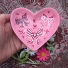 Bows Pink hand-painted ceramic ring jewellery dish