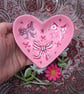 Bows Pink hand-painted ceramic ring jewellery dish - Image 1