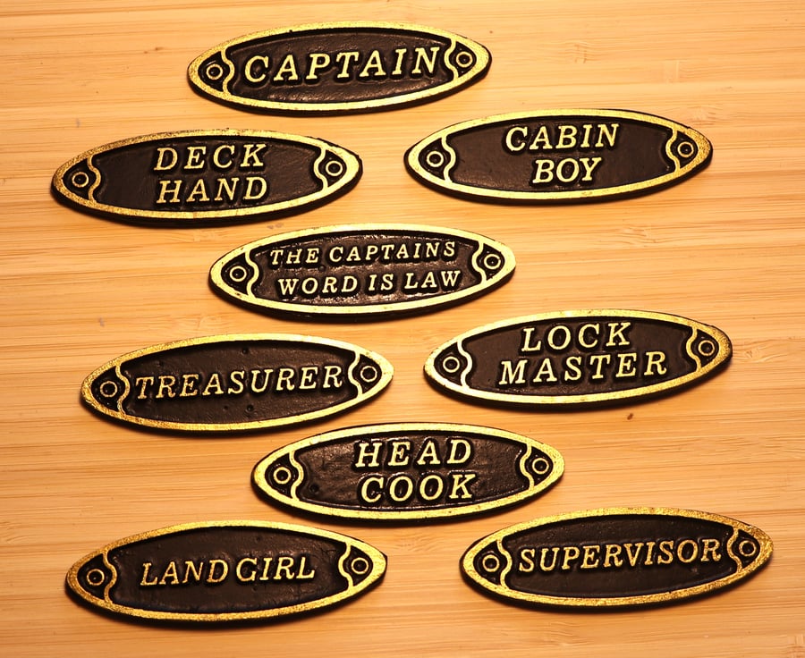 Boating  XL Lapel Badges, that you can easily read, with a dash of fun.