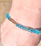Neon Apatite Bracelet with feature Gold Bar. Handmade - Image 10