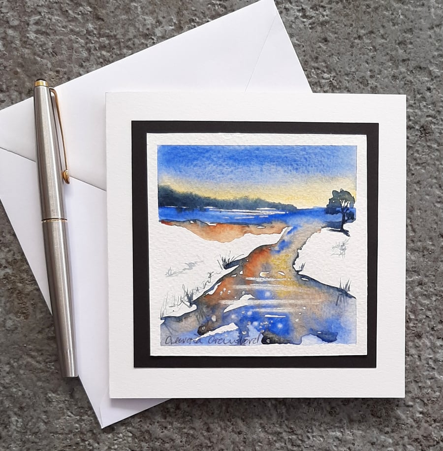 Out To Sea. Hand Painted Greetings Card. Blank For Your Own Message. Notelet