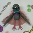 Fancy Pigeon Spun Cotton Paisley Miniature Art Doll