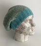 SLOUCH BEANIE hat . ' Riverside' . Soft , wool blend . Blues,Greens. - Image 5