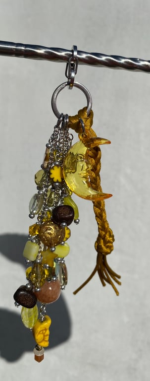 Yellow whimsygoth moon Clutter keychain 