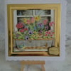 3D Luxury Handmade Card Window Box Basket of Flowers Blue Tit Especially for You