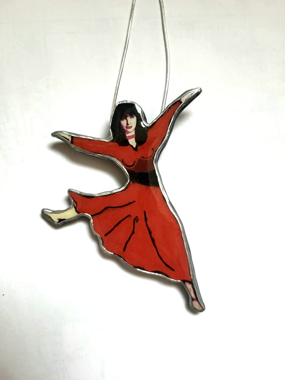 Statement Kate Bush Wuthering Heights Red Dress Resin Necklace by EllyMental