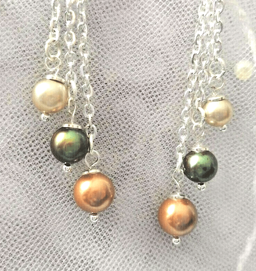 Cutest CASCADE PEARL Stud EARRINGS Cultured Pearls