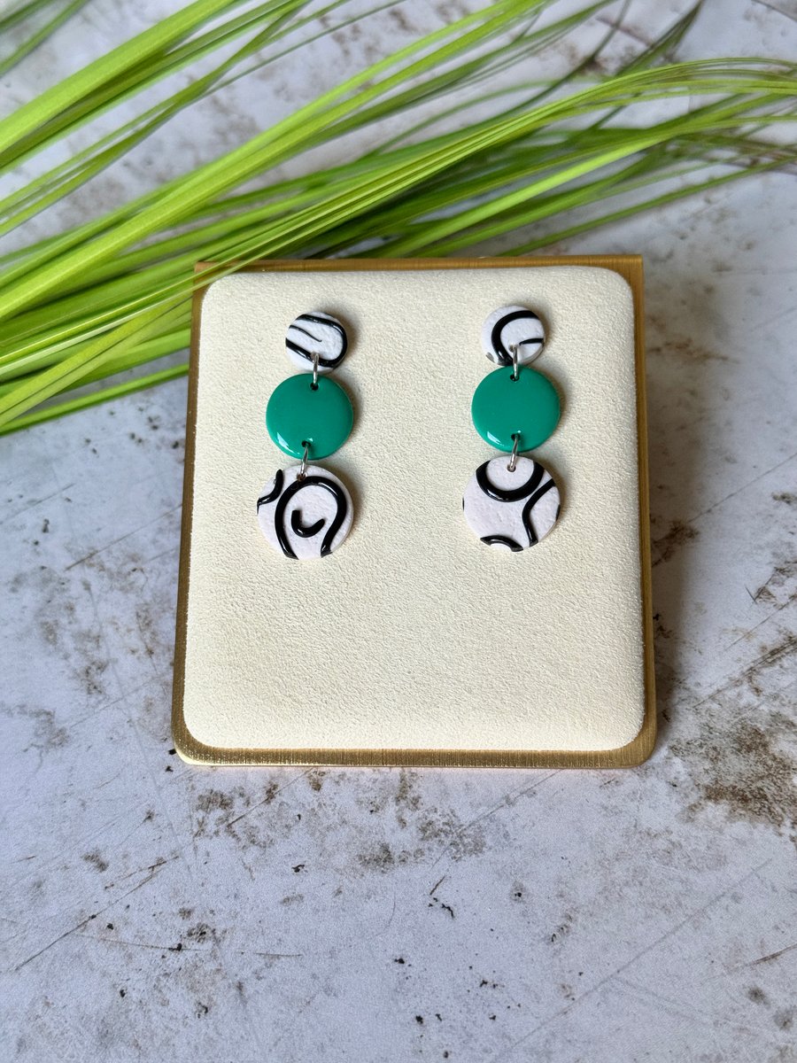 Colour & Monochrome - Triple Circle Earrings