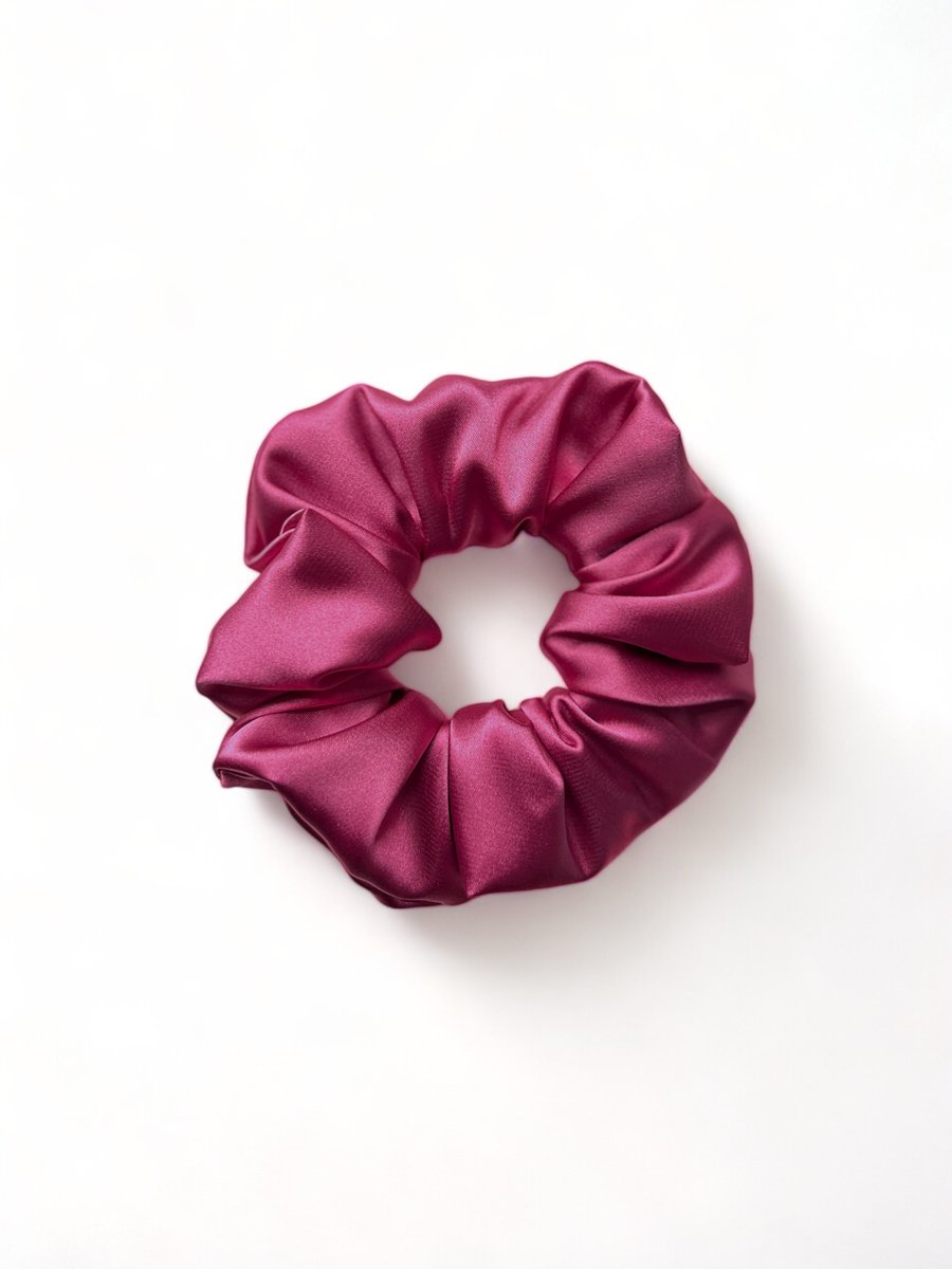 Raspberry Pink Satin Scrunchie - Large