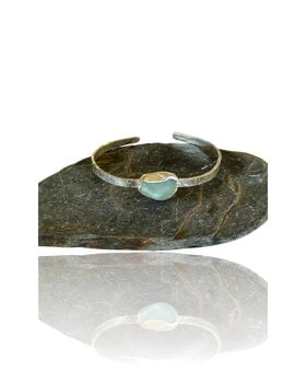Sea Glass Silver Cuff