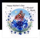 A Happy Mother’s Day – Painted Lady Butterfly Handmade Card 