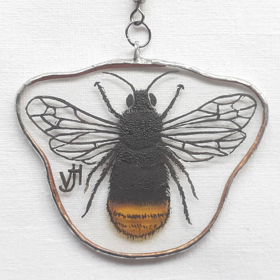 Stained Glass Bumblebee spinning Suncatcher