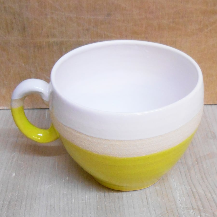 Mug Huggable Large Chartreuse Ceramic.