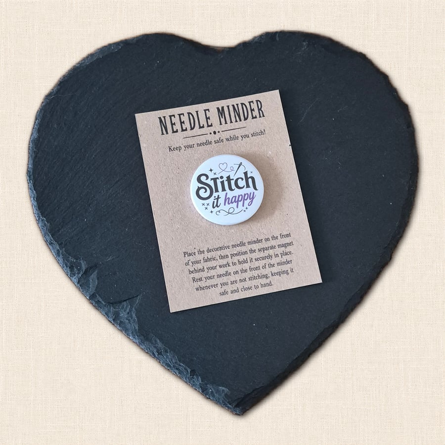 Stitch It Happy Needle Minder - Cross Stitch and Embroidery Needle Minder