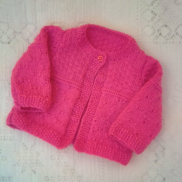  Baby's Knitted Single Button Cardigan, Baby Shower Gift, Baby Clothes