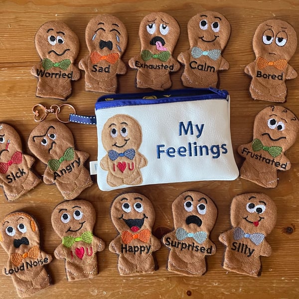 My Feelings Boys emotions finger puppets ASD SEN  communication aid. 