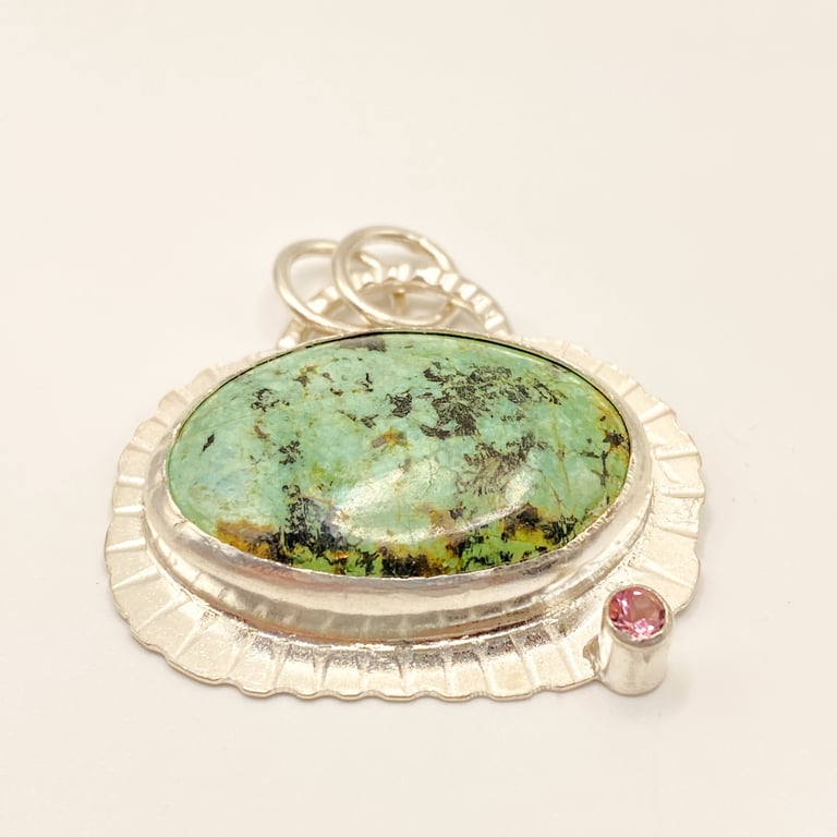 Turquoise and Tourmaline Pendant  