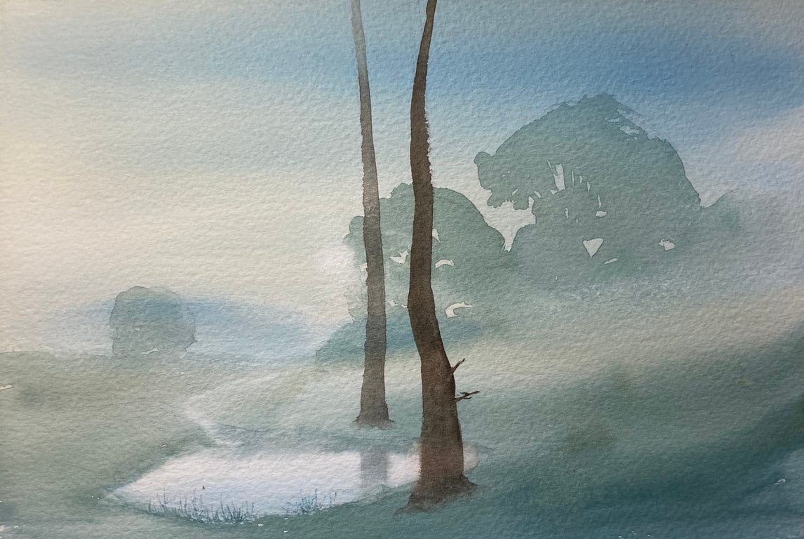 Painting from imagination - tonalism (Original Watercolour Painting) 