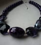 DARK VIOLET AND SILVER CHUNKY NECKLACE.  - Image 3