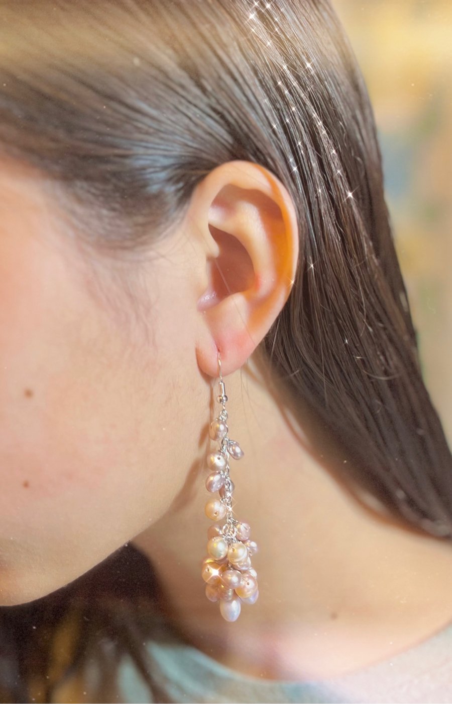 Freshwater Pearl Long Earrings 