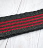 Hand Knitted Adult Headband Grey and Red Cashmere and Merino Small Adult - Image 4