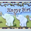 Personalised Elephants Birthday Card,Handmade,3D