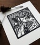 March Hare - linocut print - Image 4