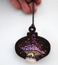 Cat shroom hanging bauble. Pyrography personalised fantasy decoration. - Image 2
