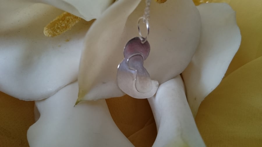 Sterling silver mother and baby necklace