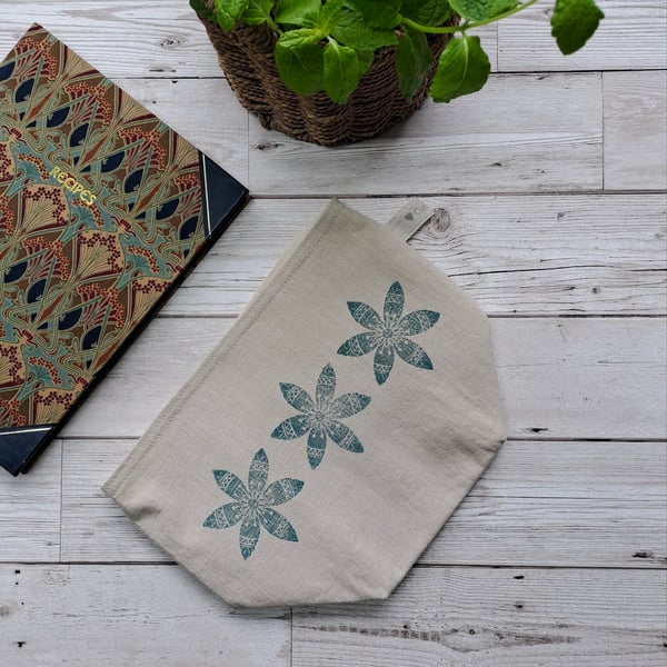 Hand Printed Linen Bread Basket