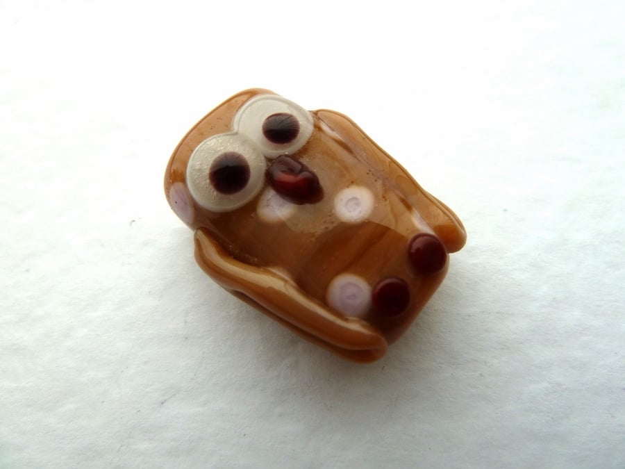 handmade lampwork owl bead