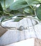 Sterling Silver Bangle with Labradorite Gemstone. Size Medium 20cms