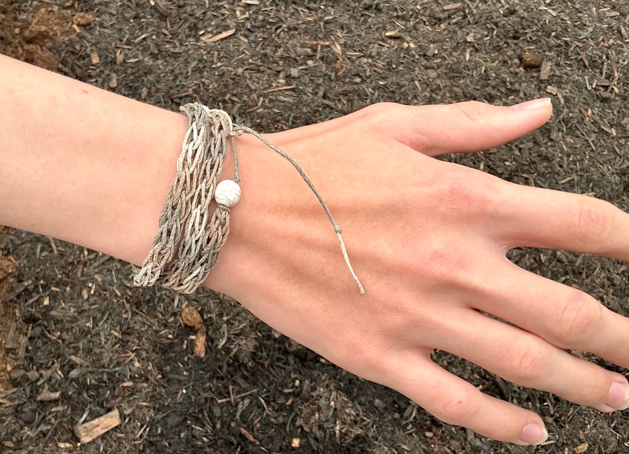 Hemp Bracelet. Beach Jewellery. Wrap Bracelet. Natural Hemp Jewellery. 