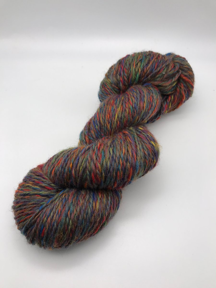 Hand Spun 'Rainbow' Merino Light DK Yarn - approx 92g
