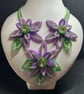 Festival handmade flower seed bead necklace with Crystals - Image 3