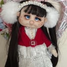 OOAK Handmade Christmas Rag Doll 