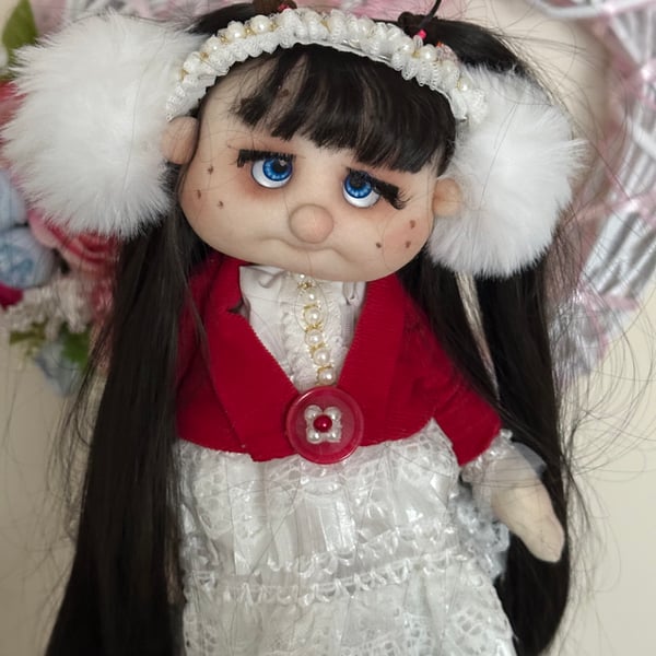 OOAK Handmade Christmas Rag Doll 