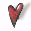 enamelled brooch: heart