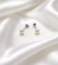 6mm Button Freshwater Pearl Sterling Silver Stud Earrings - Image 2
