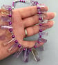 Elegant Ametrine & Purple Cultured Pearl Graduated Collar Necklace and Earrings - Image 4