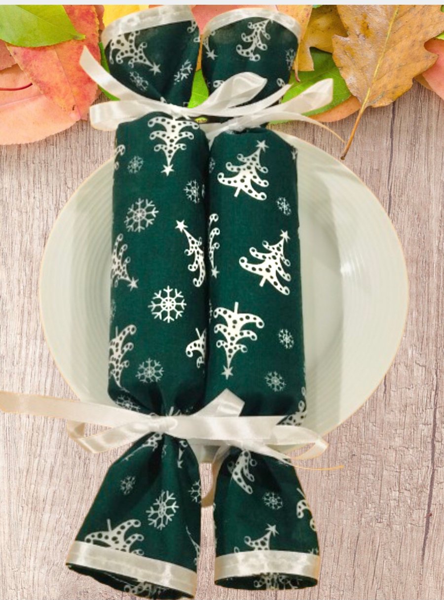 Reusable Fabric Christmas Crackers - Fill With Your Own Treats 