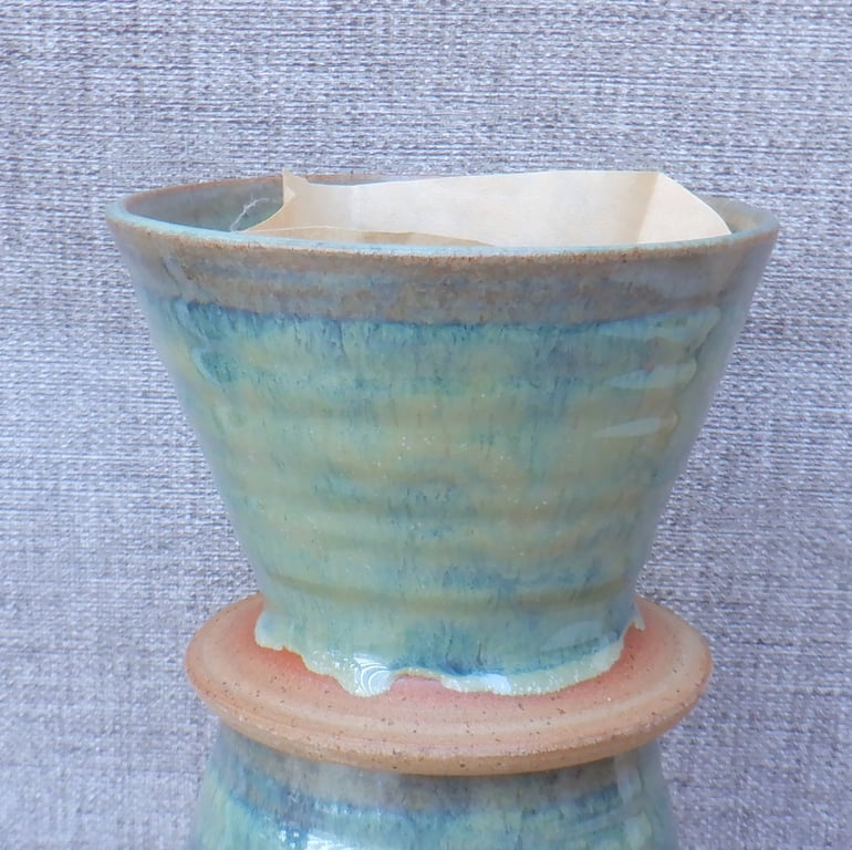 Coffee filter holder dripper pourover handthrown stoneware pottery ceramic