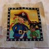 100% cotton fabric squares. Pirates and parrot (60)