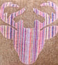 Tweed Appliqué Stag Scatter Cushion with Pad, Brown 46x46cm - Image 3