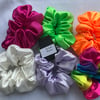 Three Large Silky satin luxury fabric scrunchies, Any 3 for 5 pounds.