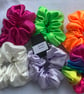 Three Large Silky satin luxury fabric scrunchies, Any 3 for 5 pounds.